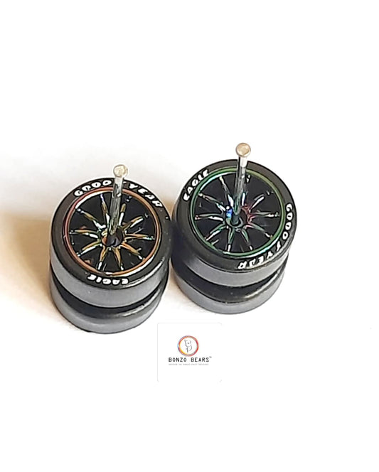Rubber Tyre - 10mm 7 Colors Rim 10 Spoke with Goodyear Eagle - 25mm Axle Cv1