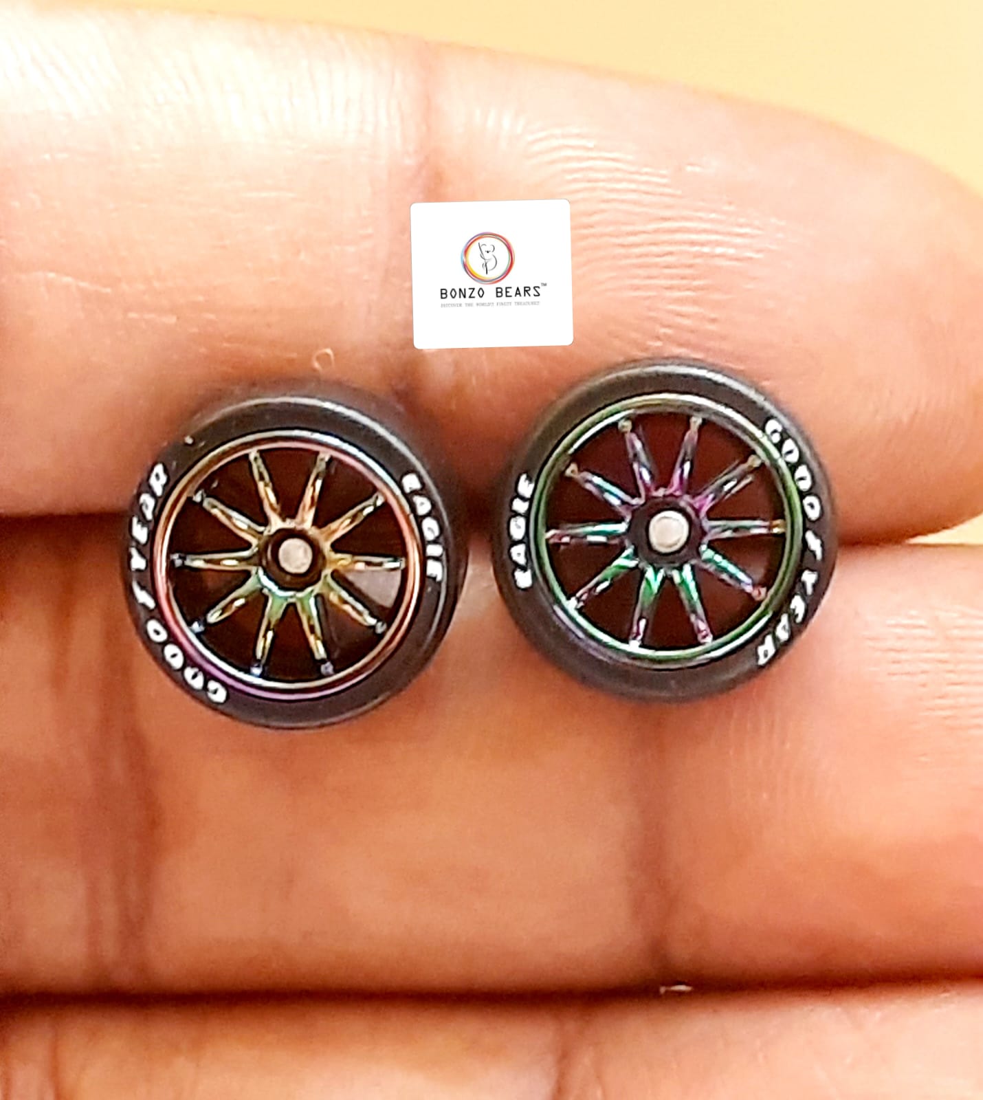 Rubber Tyre - 10mm 7 Colors Rim 10 Spoke with Goodyear Eagle - 25mm Axle Cv1