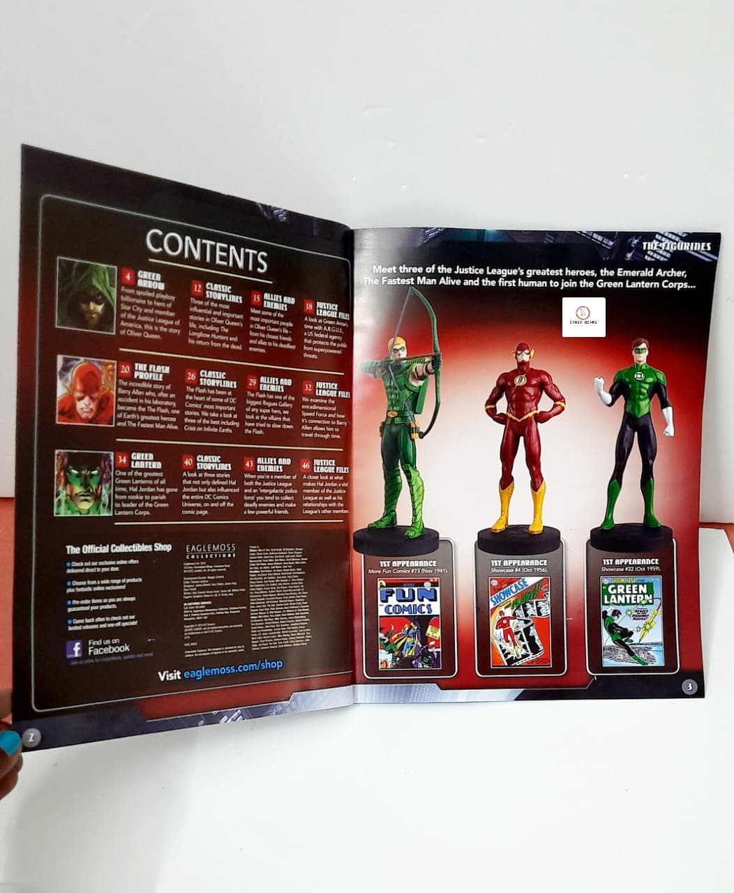 Rare Exclusive -Eaglemoss - DC Comics Masterpiece Collection figurine set - Green Arrow, The Flash, and Green Lantern WITH MAGAZINE (2015 Released) & Certificate of Authenticity