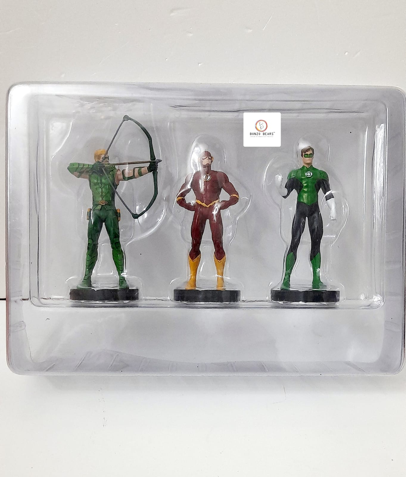 Rare Exclusive -Eaglemoss - DC Comics Masterpiece Collection figurine set - Green Arrow, The Flash, and Green Lantern WITH MAGAZINE (2015 Released) & Certificate of Authenticity