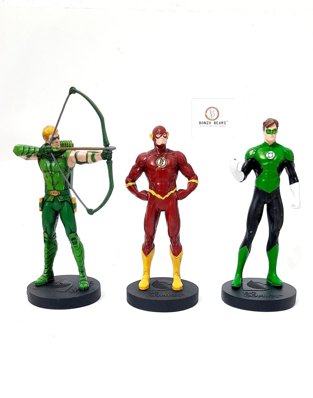Rare Exclusive -Eaglemoss - DC Comics Masterpiece Collection figurine set - Green Arrow, The Flash, and Green Lantern WITH MAGAZINE (2015 Released) & Certificate of Authenticity