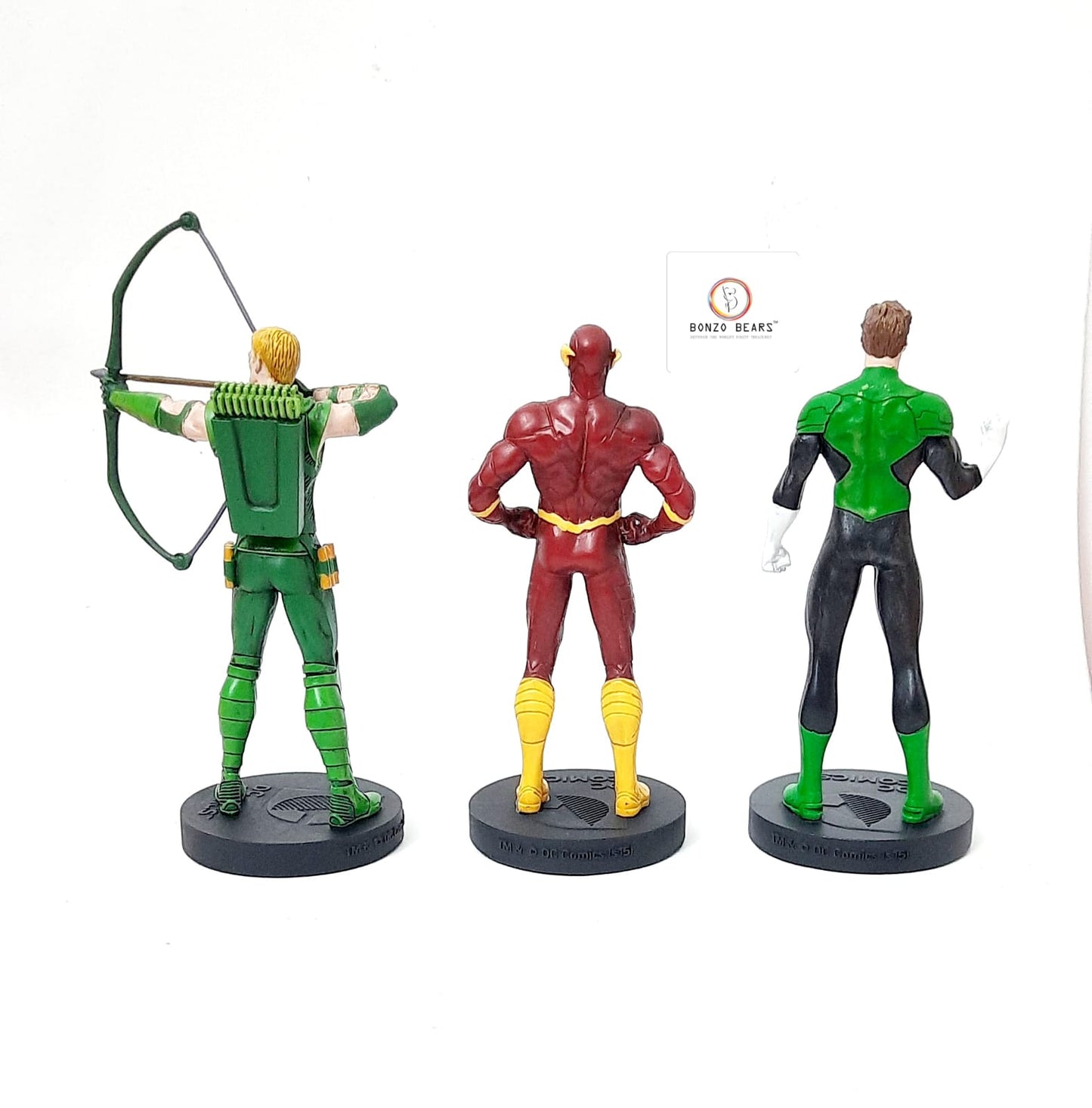 Rare Exclusive -Eaglemoss - DC Comics Masterpiece Collection figurine set - Green Arrow, The Flash, and Green Lantern WITH MAGAZINE (2015 Released) & Certificate of Authenticity
