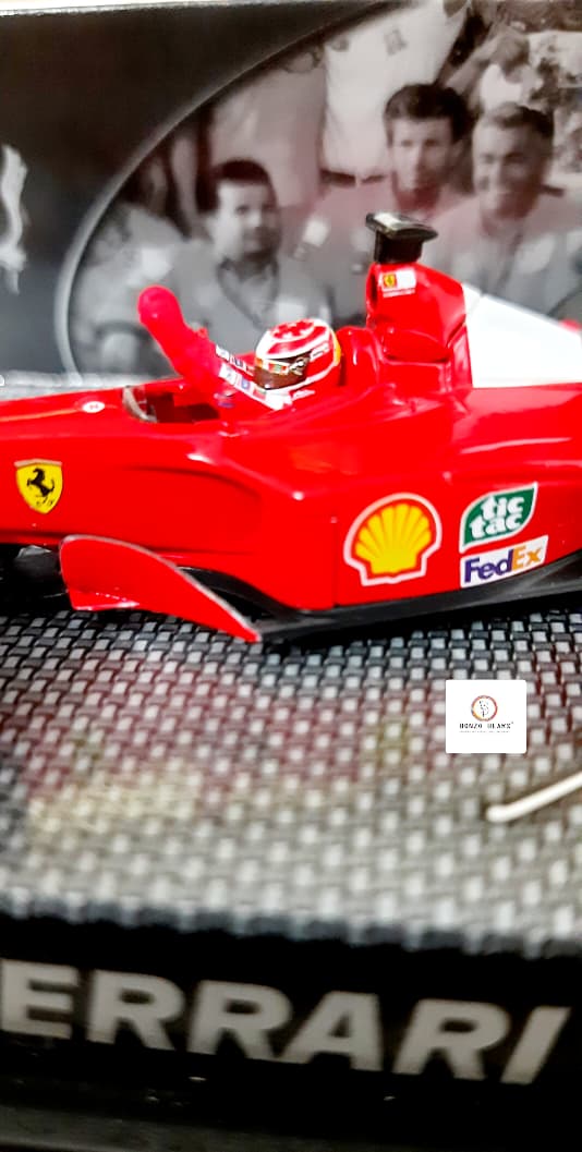 Rare Hot Wheels 1:43 Elite Formula 1 Ferrari 2001 Constructors' Champions - Ferrari's 2001 Championship victory Michael Schumacher and Rubens Barrichello with Outer Cover