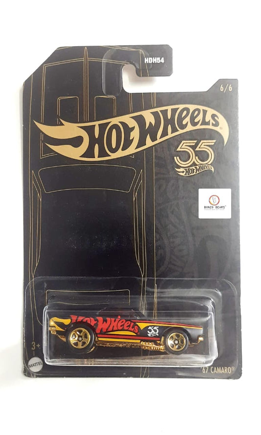 '67 Camaro - Hot Wheels 55th Anniversary Black and Gold Edition (2023 Edition) | Bonzo Bears (Dented Blister) PB12