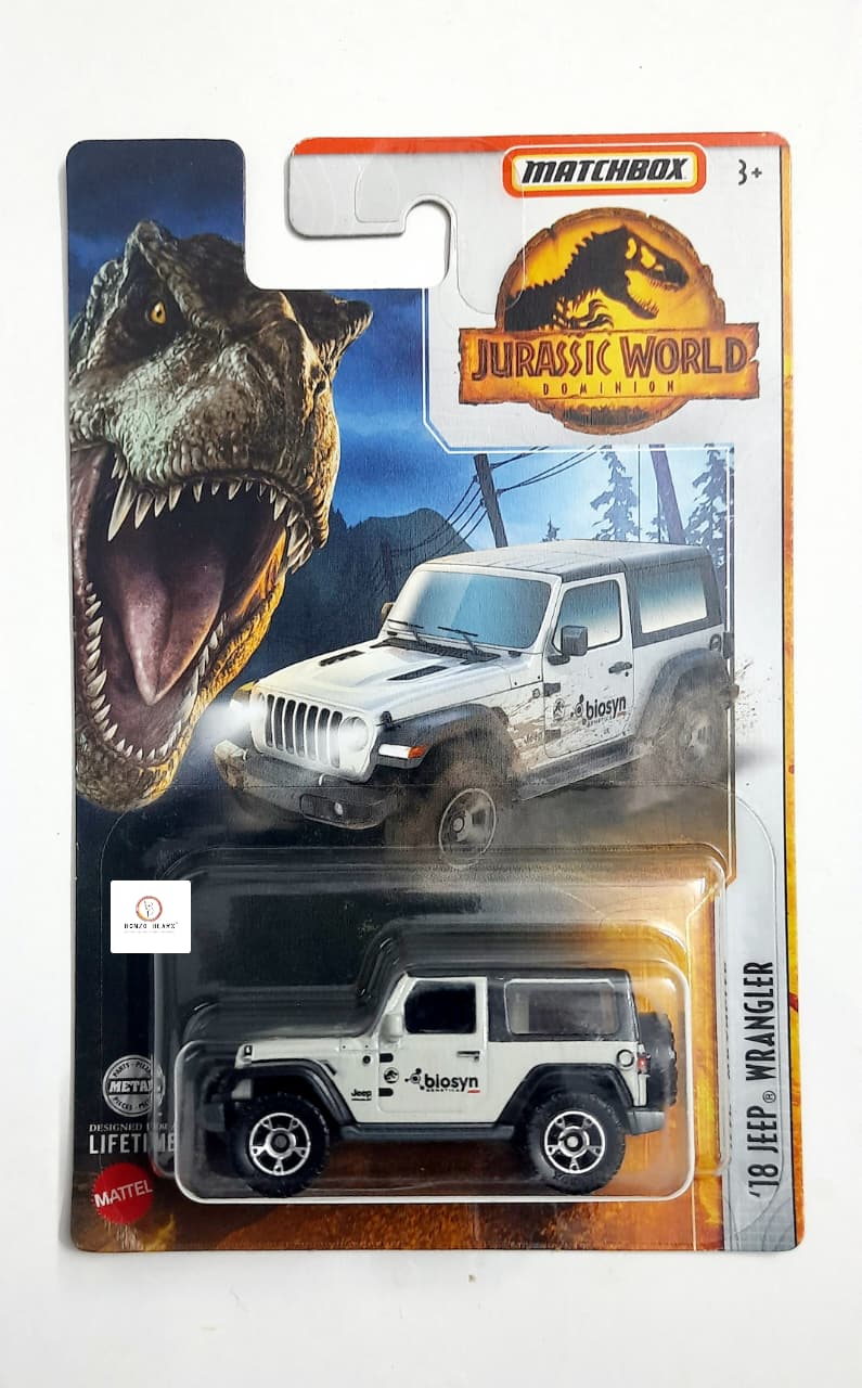 '18 Jeep Wrangler (2022 Released) - Matchbox Jurassic World | Bonzo Bears Jurassic Box