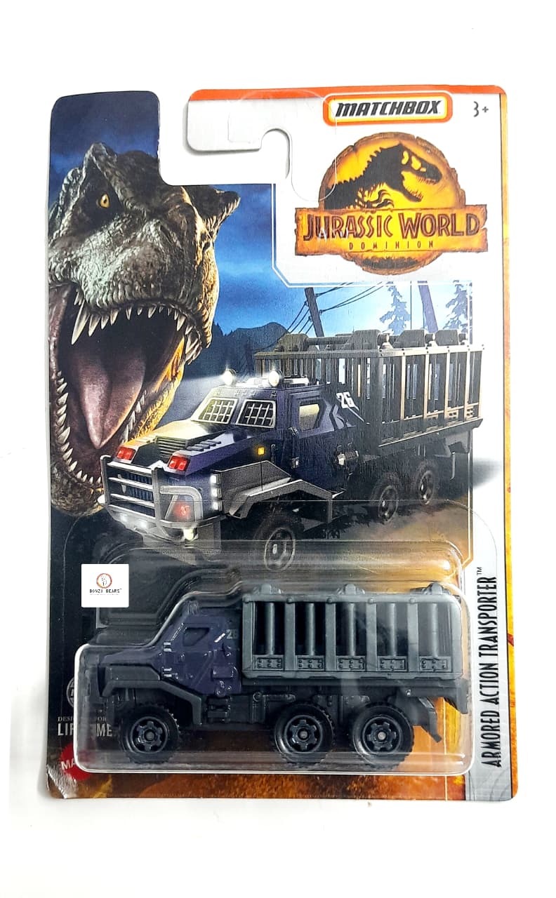 Armored Action Transporter (2022 Released) - Matchbox Jurassic World | Bonzo Bears Jurassic Box