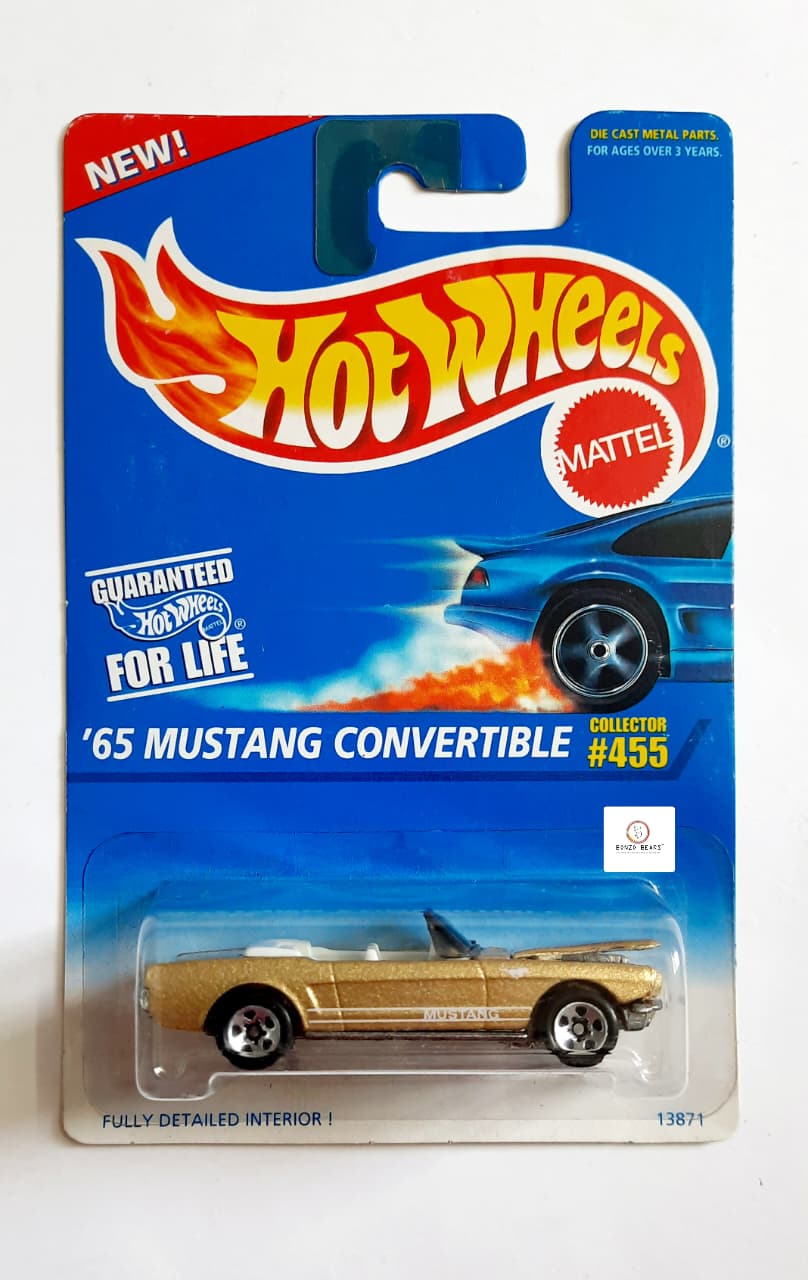 '65 Mustang Convertible (1995 Released) with Engine Detail - Hot Wheels | Bonzo Bears PB38