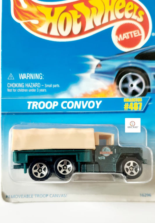 Troop Convoy #487 (1997 Released) with Removable Troop Canvas - Hot Wheels | Bonzo Bears PB39
