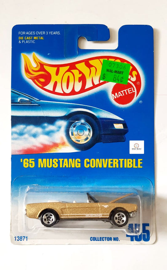 '65 Mustang Convertible Gold  with opening Bonnet & Engine Details  (1991 Released) Varient 2 - Hot Wheels | Bonzo Bears PB39