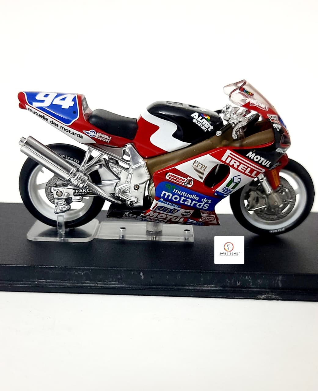 1:24 2001 Suzuki GSX-R #94 Commemorates the victory at Le Mans by riders Guyot, Scarnato, and Dussauge