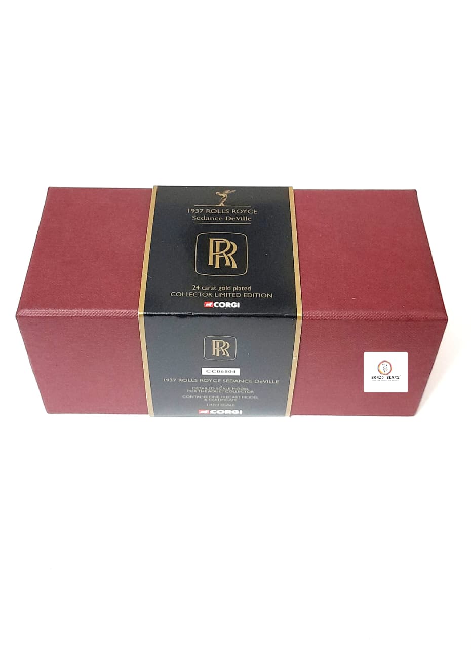 EXCLUSIVE Limited Edition (5000Pcs) - Corgi 1/43 Scale 1937 Rolls Royce Sedance DeVille 24 Carat Gold Plated - with Original Box