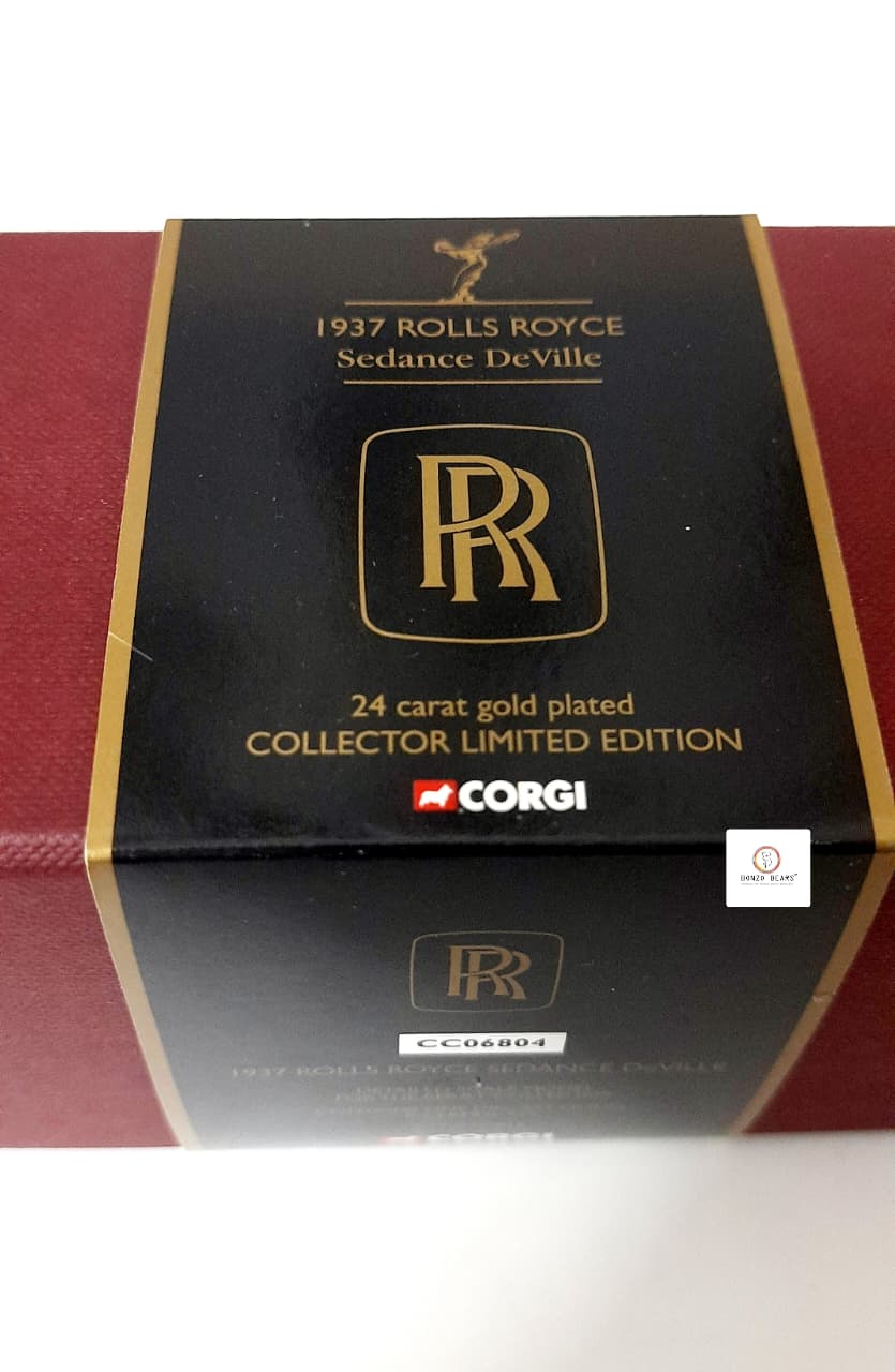 EXCLUSIVE Limited Edition (5000Pcs) - Corgi 1/43 Scale 1937 Rolls Royce Sedance DeVille 24 Carat Gold Plated - with Original Box