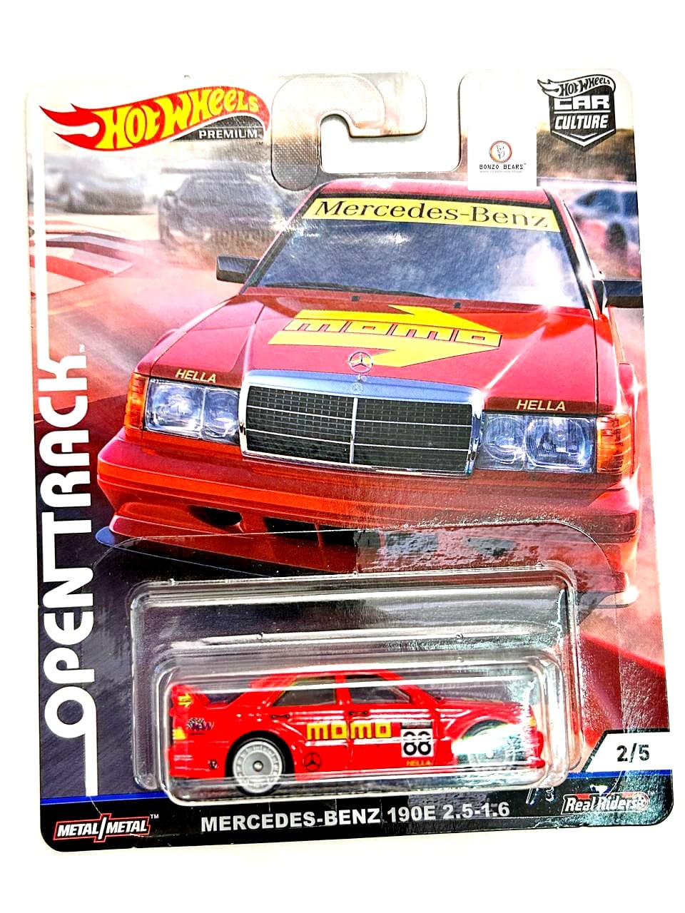 MOMO Mercedes-Benz 190E 2.5-1.6 Open Track Real Riders - Hotwheels Premium | Bonzobears