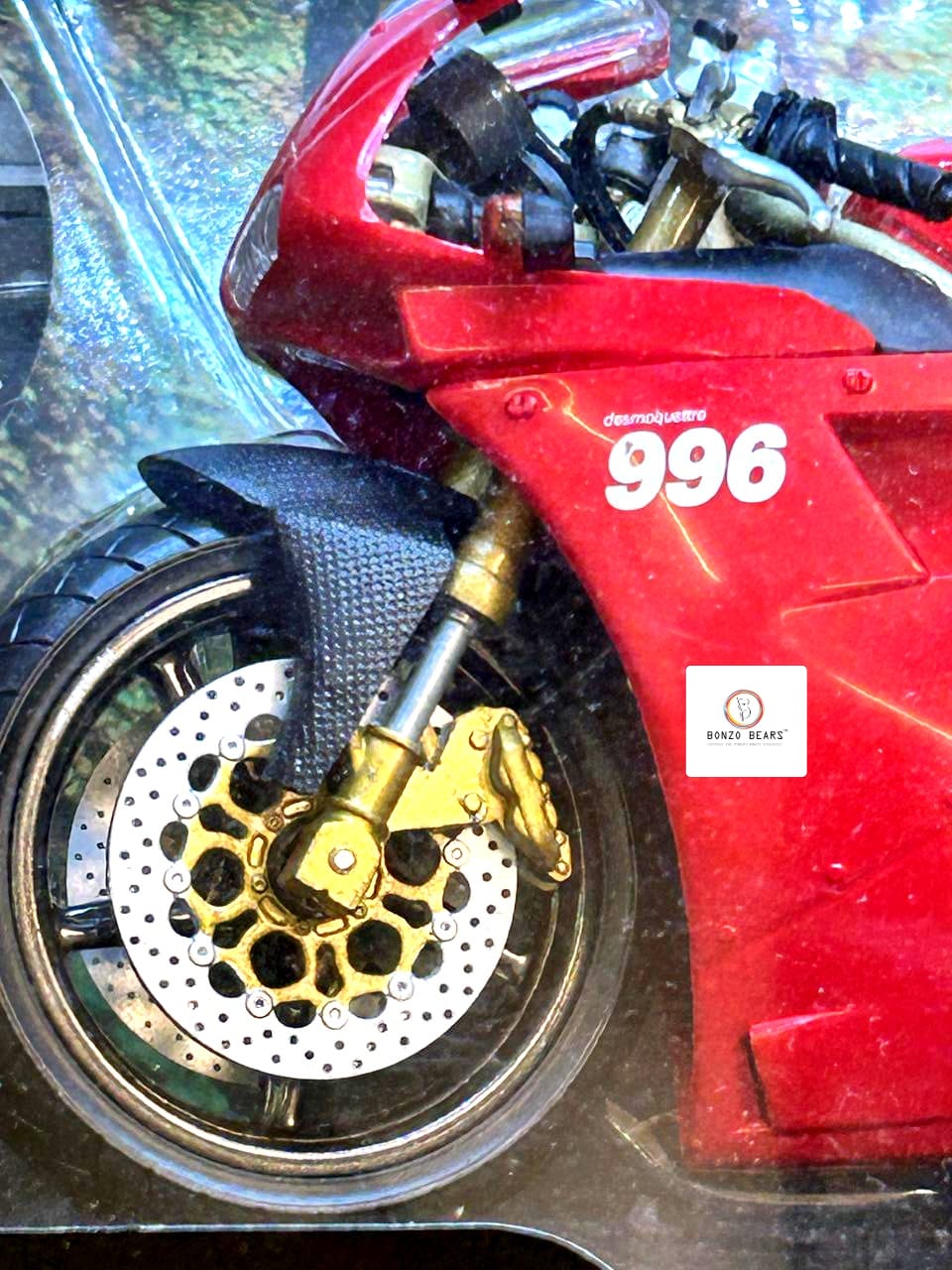 Rare - Special Release  1:10 Ducati 996SPS  with highly detailed Engine - Hotwheels( Factory Selaed box) (1999 Relese) | Bonzobears