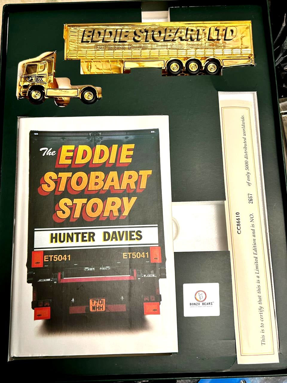 Limited Edition - Corgi "The Eddie Stobart Story" Boxed Set - With Eddie Stobart Book, 1/64 Gold Truck & Limited Edition Certificate (2667) | Bonzo Bears