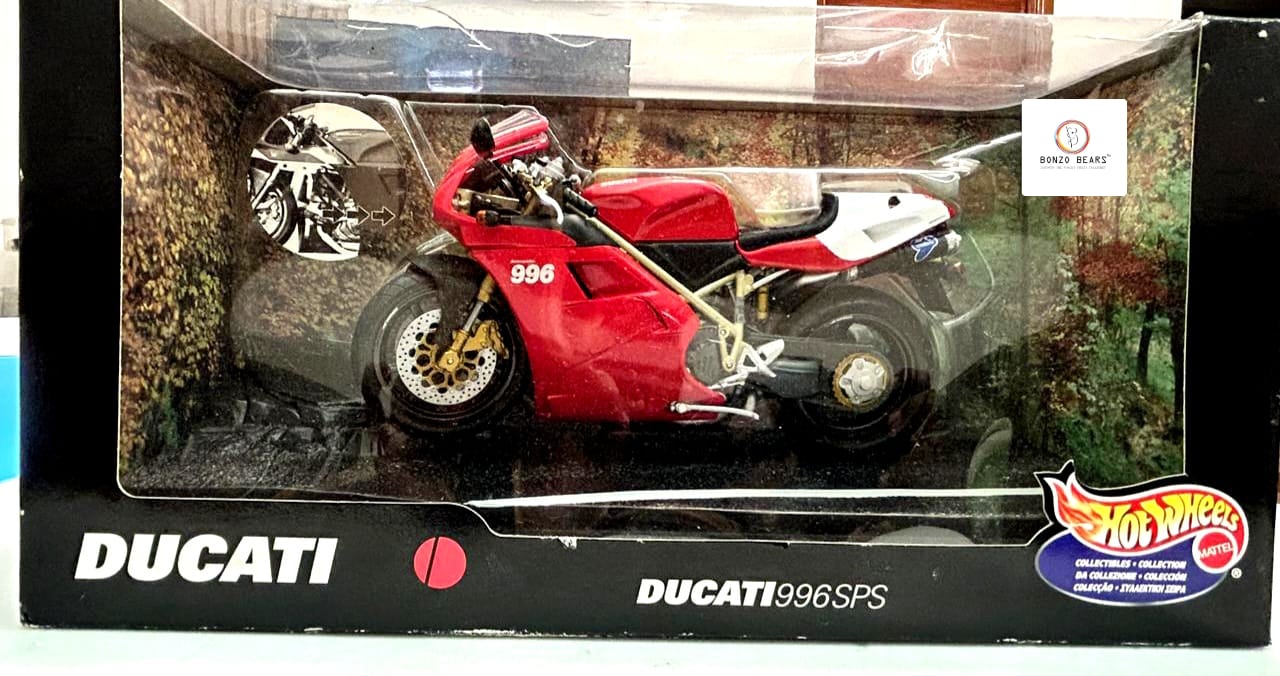Rare - Special Release  1:10 Ducati 996SPS  with highly detailed Engine - Hotwheels( Factory Selaed box) (1999 Relese) | Bonzobears