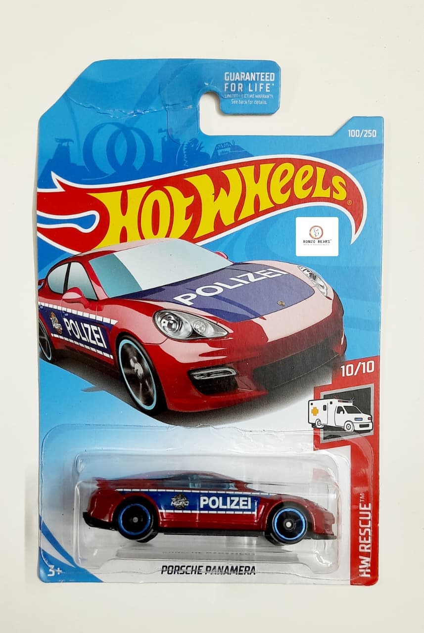Porsche Panamera in red and blue "Polizei" - Hot Wheels (2019 Released)| Bonzo Bears