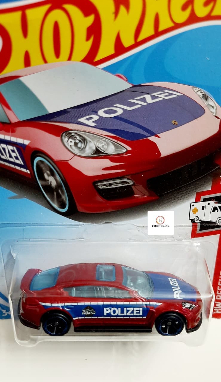 Porsche Panamera in red and blue "Polizei" - Hot Wheels (2019 Released)| Bonzo Bears