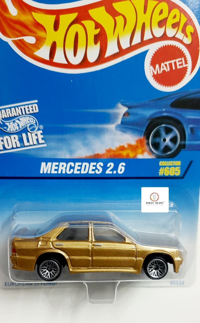 Rare Gold Mercedes 2.6 - Hot Wheels (1990 Released) | Bonzo Bears