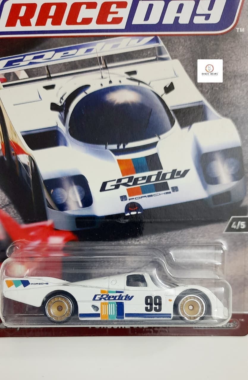 Car Culture "Race Day" series -Porsche 962 (Metal/Metal) Race Day #99 - Hot Wheels | Bonzo Bears