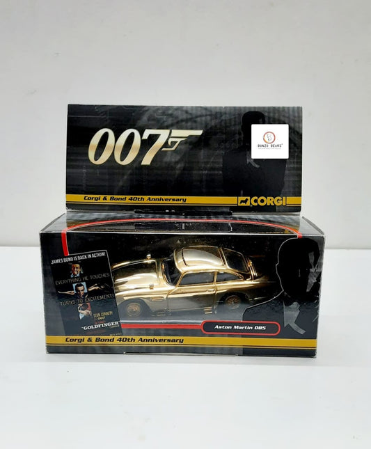 Rare Limited Edition (1/12000) 24k- Gold Plated - CORGI & Bond 40th Anniversary Edition - Aston Martin DB5 007 Bond Car 1/36 - Near Mint with fully functioning keys