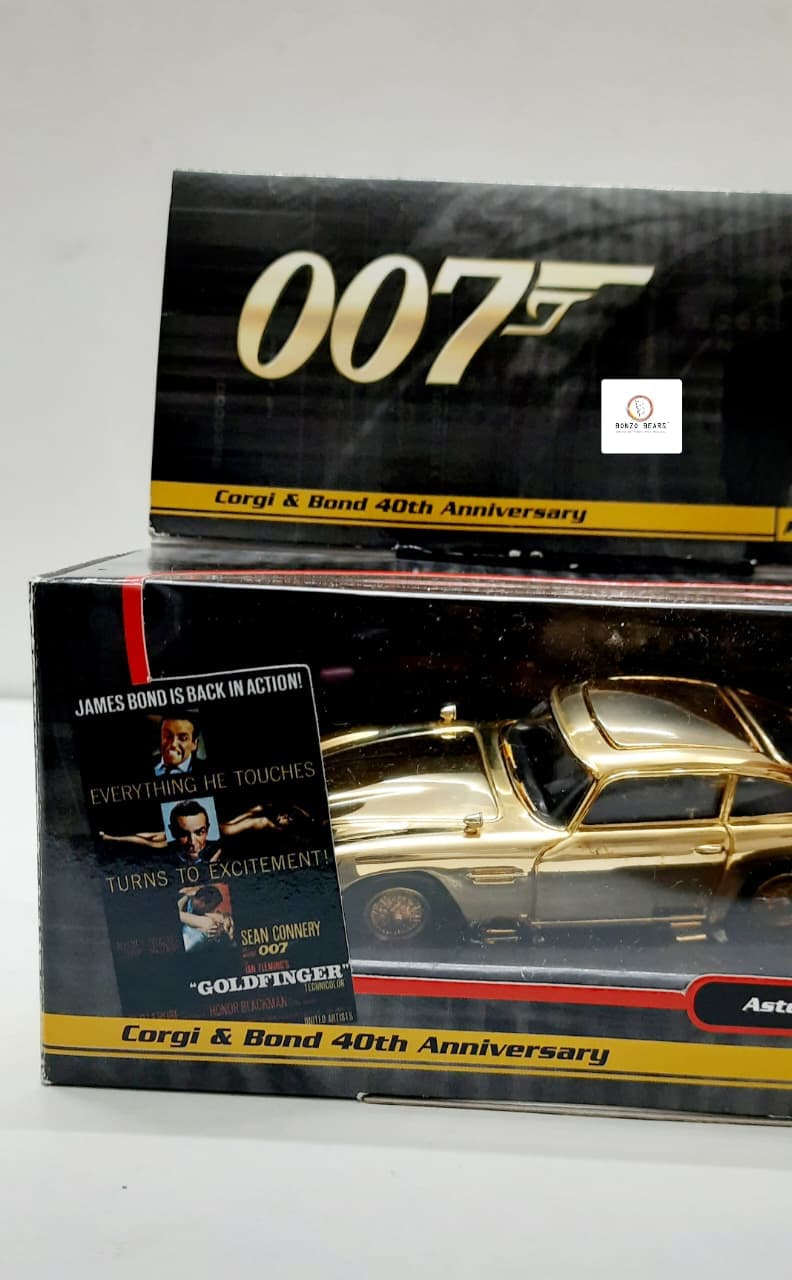 Rare Limited Edition (1/12000) 24k- Gold Plated - CORGI & Bond 40th Anniversary Edition - Aston Martin DB5 007 Bond Car 1/36 - Near Mint with fully functioning keys