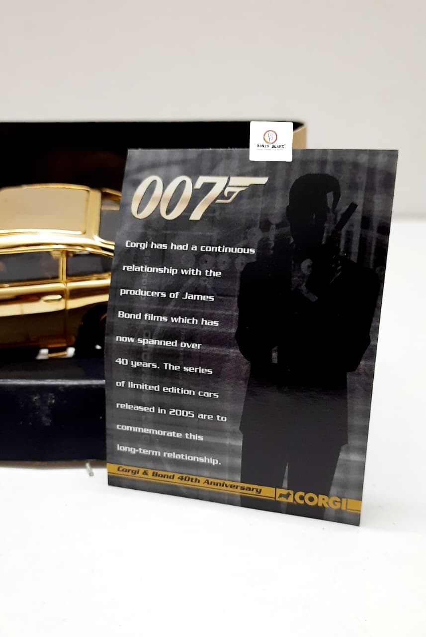 Rare Limited Edition (1/12000) 24k- Gold Plated - CORGI & Bond 40th Anniversary Edition - Aston Martin DB5 007 Bond Car 1/36 - Near Mint with fully functioning keys
