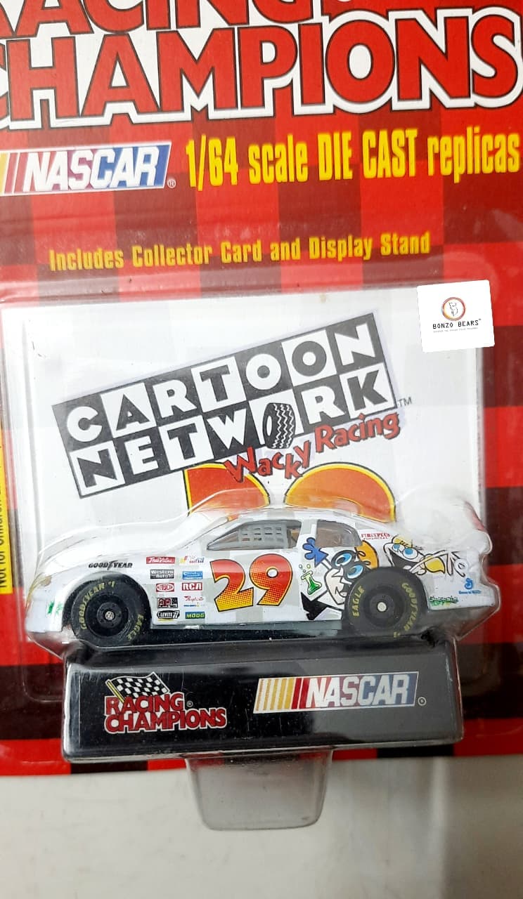 Rare -1997 Racing Champions - NASCAR #29 Cartoon Network / Tom & Jerry Chevrolet Monte Carlo driven by Jeff Green (Includes Collector Card & Display Base)