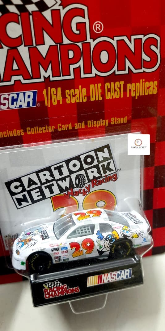 Rare -1997 Racing Champions - NASCAR #29 Cartoon Network / Tom & Jerry Chevrolet Monte Carlo driven by Jeff Green (Includes Collector Card & Display Base)