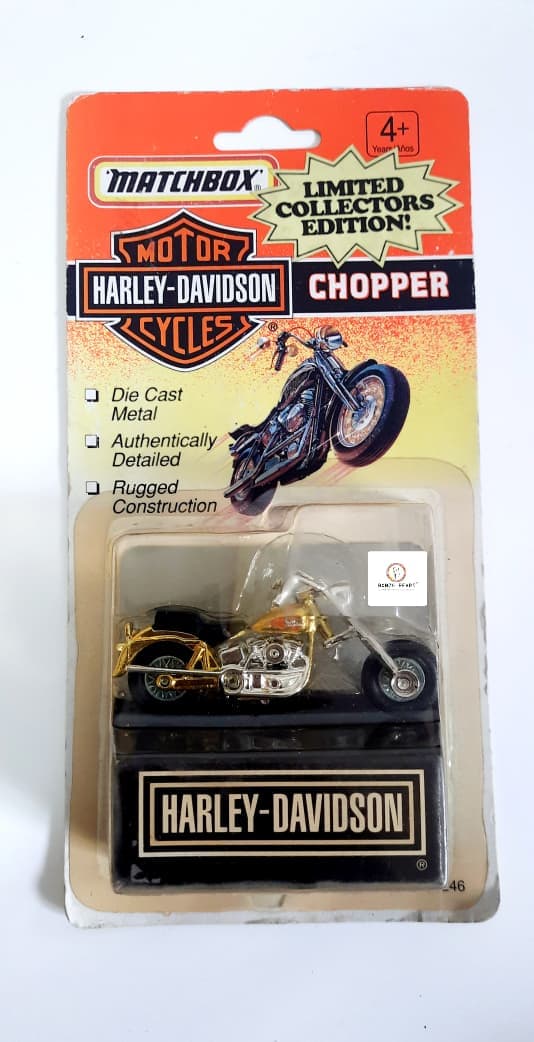 Rare Limited Edition - 1993 Matchbox Harley-Davidson Chopper (Gold chrome)