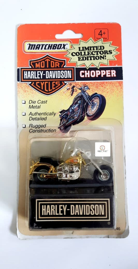 Rare Limited Edition - 1993 Matchbox Harley-Davidson Chopper (Gold chrome)