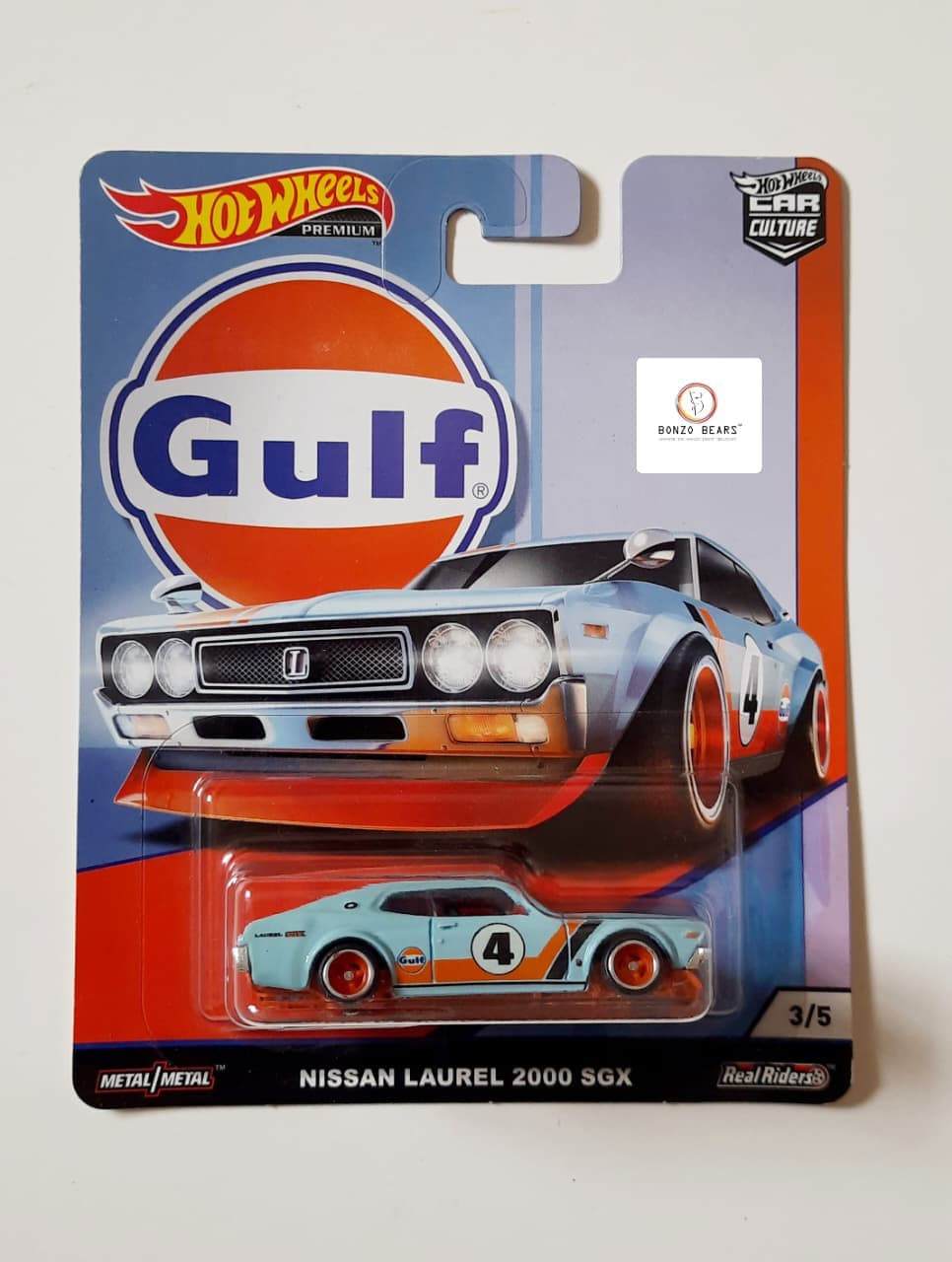 Gulf Nissan Laurel 2000 SGX - Hot Wheels Premium (Blister Crack - As in Picture) | Bonzo Bears