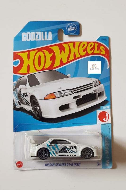 Godzilla Nissan Skyline GT-R (R32) - Hot Wheels Godzilla (White/Blue) PB16