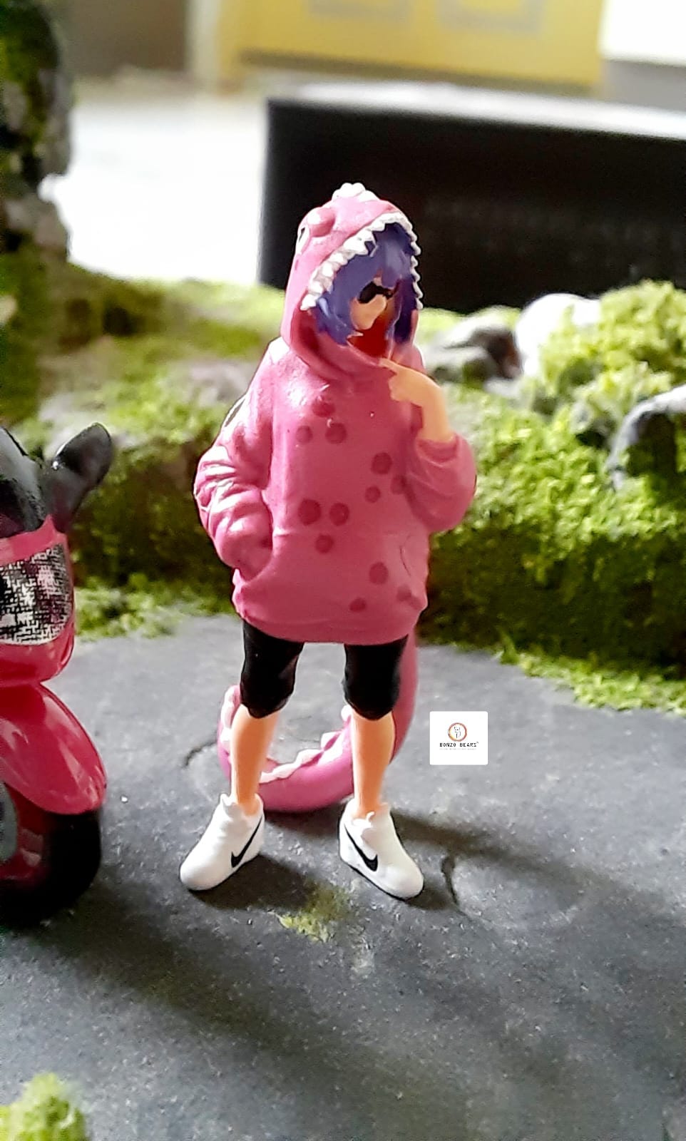 Roxy Themed Honda CBR 1100 XX Pink Bike with Girl Figure (Resin) | Bonzo Bears