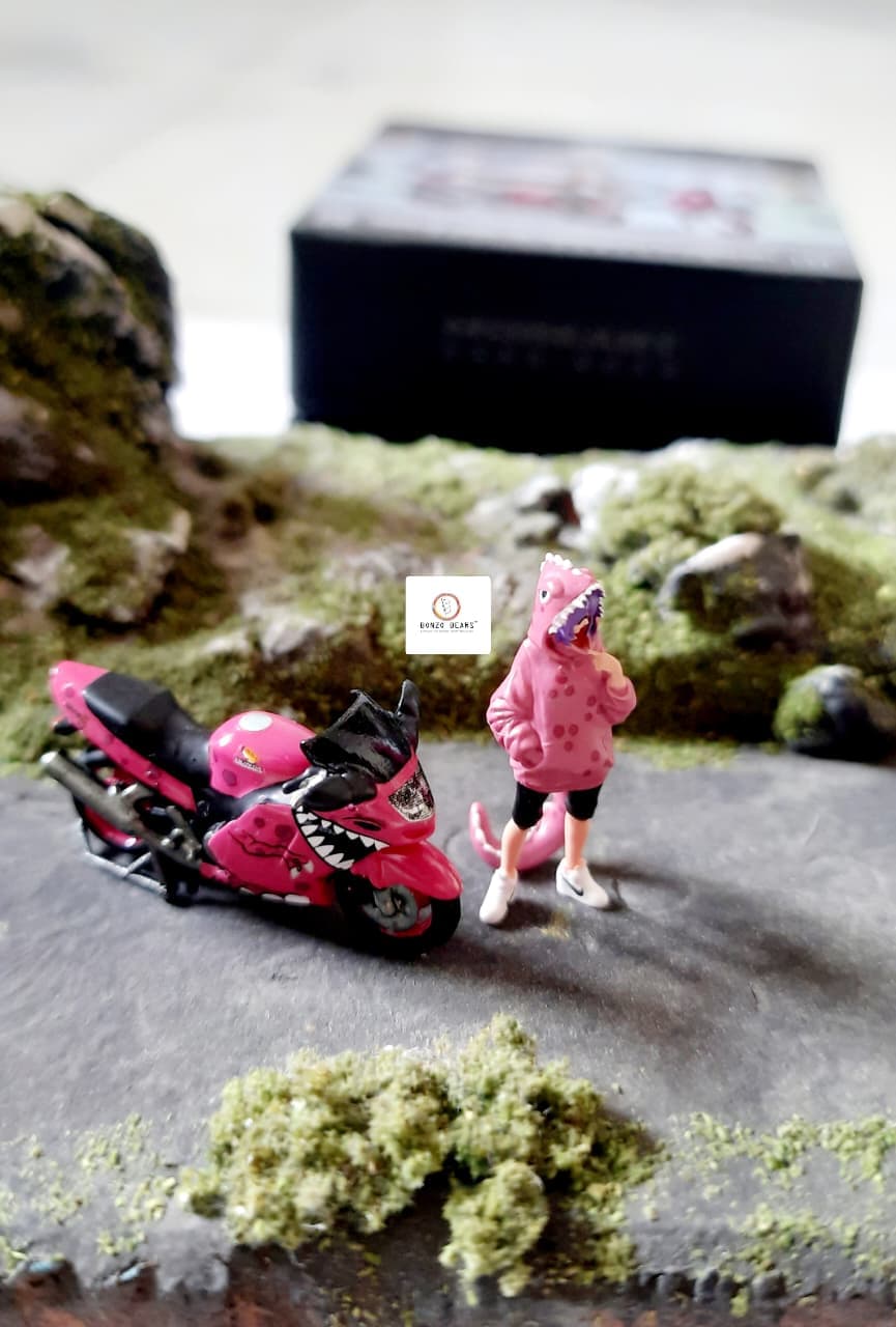 Roxy Themed Honda CBR 1100 XX Pink Bike with Girl Figure (Resin) | Bonzo Bears