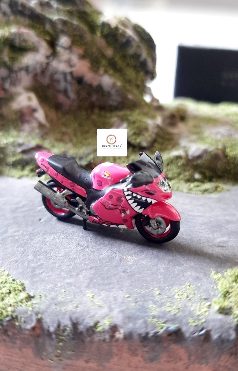 Roxy Themed Honda CBR 1100 XX Pink Bike with Girl Figure (Resin) | Bonzo Bears