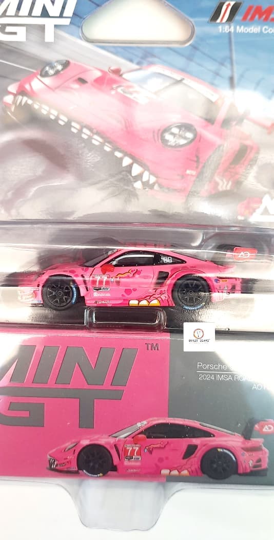 Mini GT 1:64 Porsche 911 GT3 R #77 AO Racing 2024 IMSA Road America "Roxy" | Bonzo Bears (Newstock)