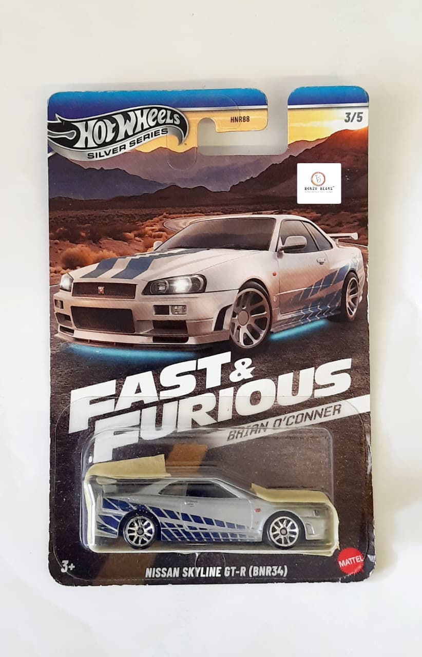 Hot Wheels Silver Series Fast & Furious Nissan Skyline GT-R (GTR34) (Slightly Crippled Card)