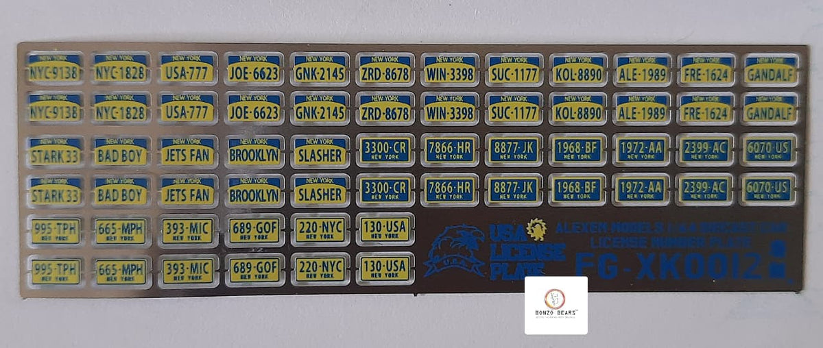 USA Metal License Plates for 1/64 Cars | Bonzo Bears