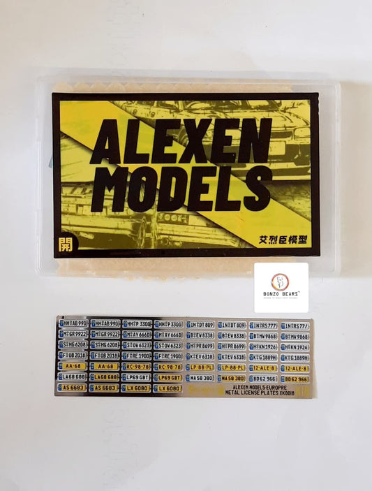 European Metal License Plates for 1/64 Cars | Bonzo Bears