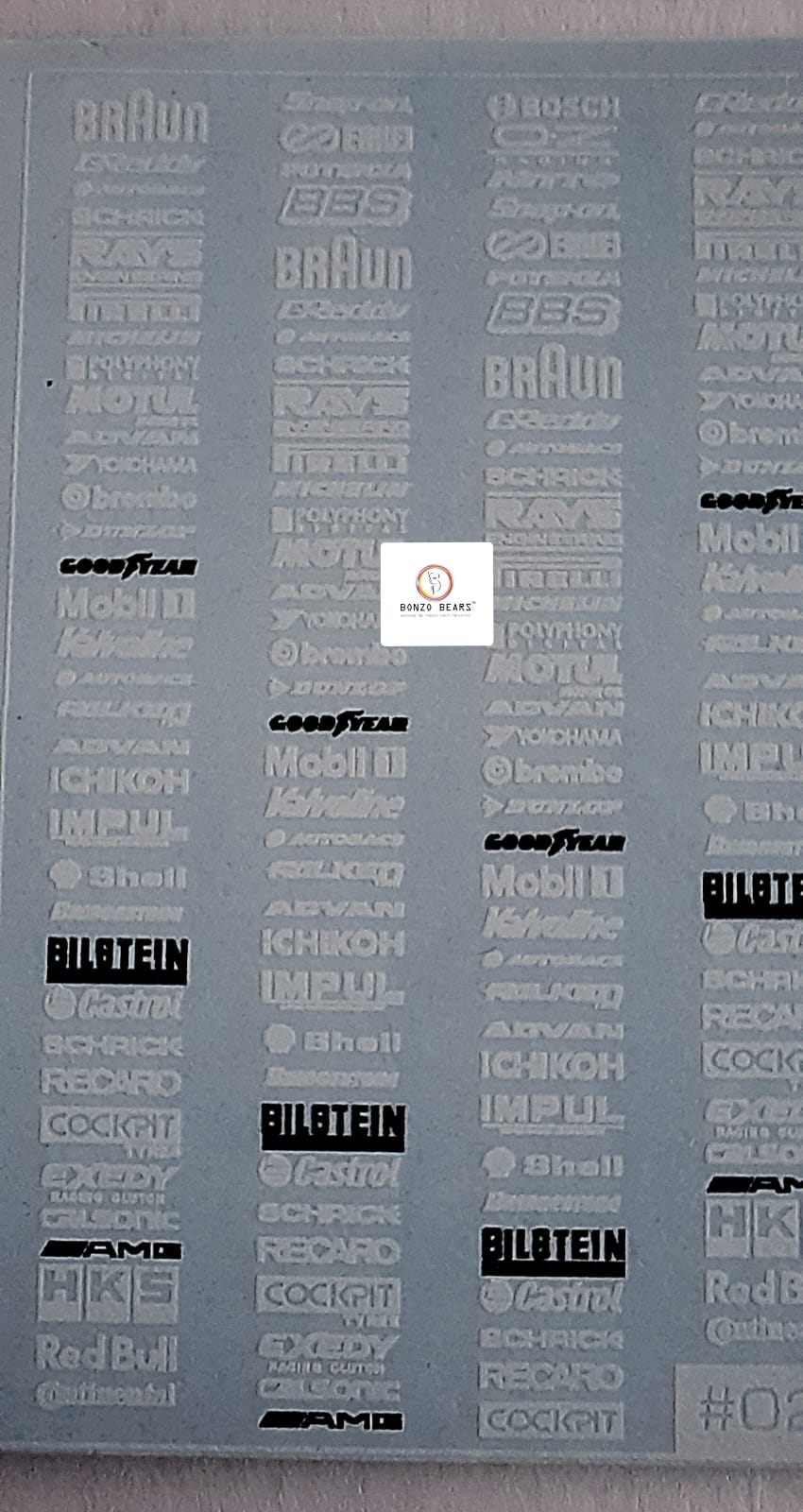 Muti Brand Logo White  Water Slide Decal for  1/64 cars - Hotwheels , Tomica , Minigt & Majorette