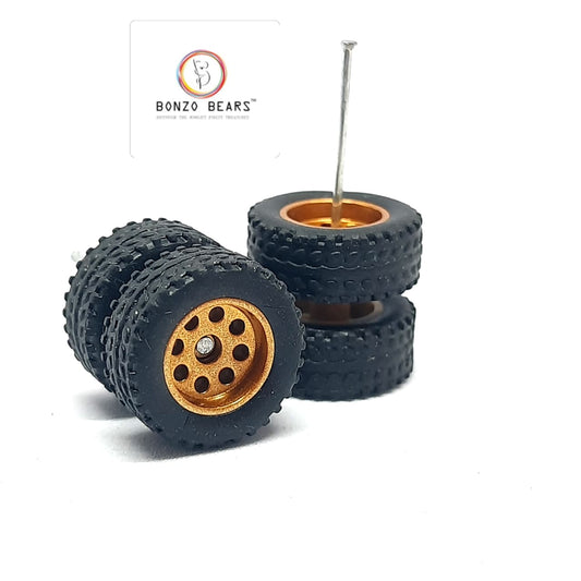 4X4 All-Terrain Rubber Tyres 14mm Dia-1/64 SUV Compatible