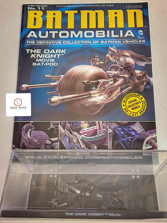 The Batman Automobilia #11 – EagleMoss Dark Knight Bat-Pod (1:43) 🏍️ ✨ 2013 Release | New & Sealed