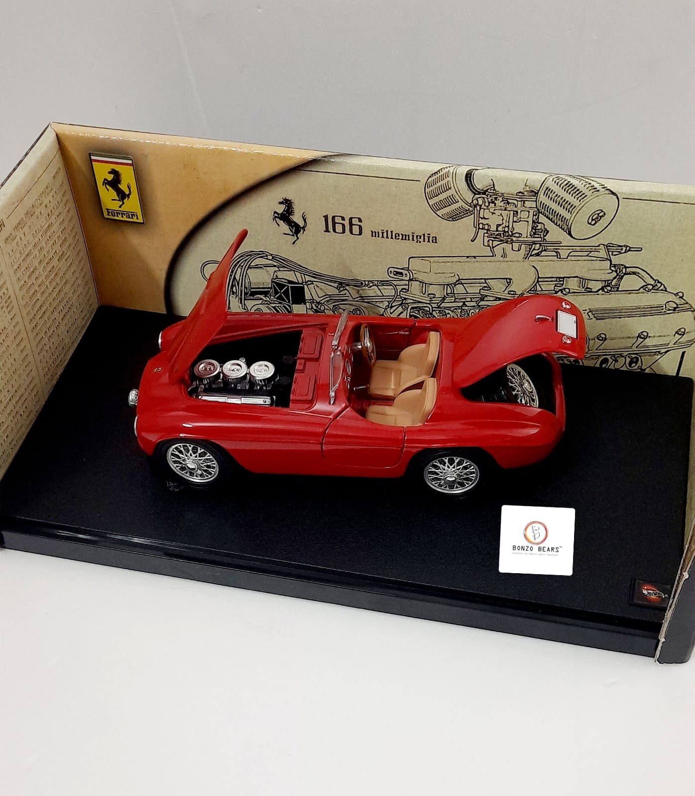 Rare minit -Hotwheels -1/18 Scale -  Ferrari 166 MM Barchetta - 2003 Release  | Bonzo Bear