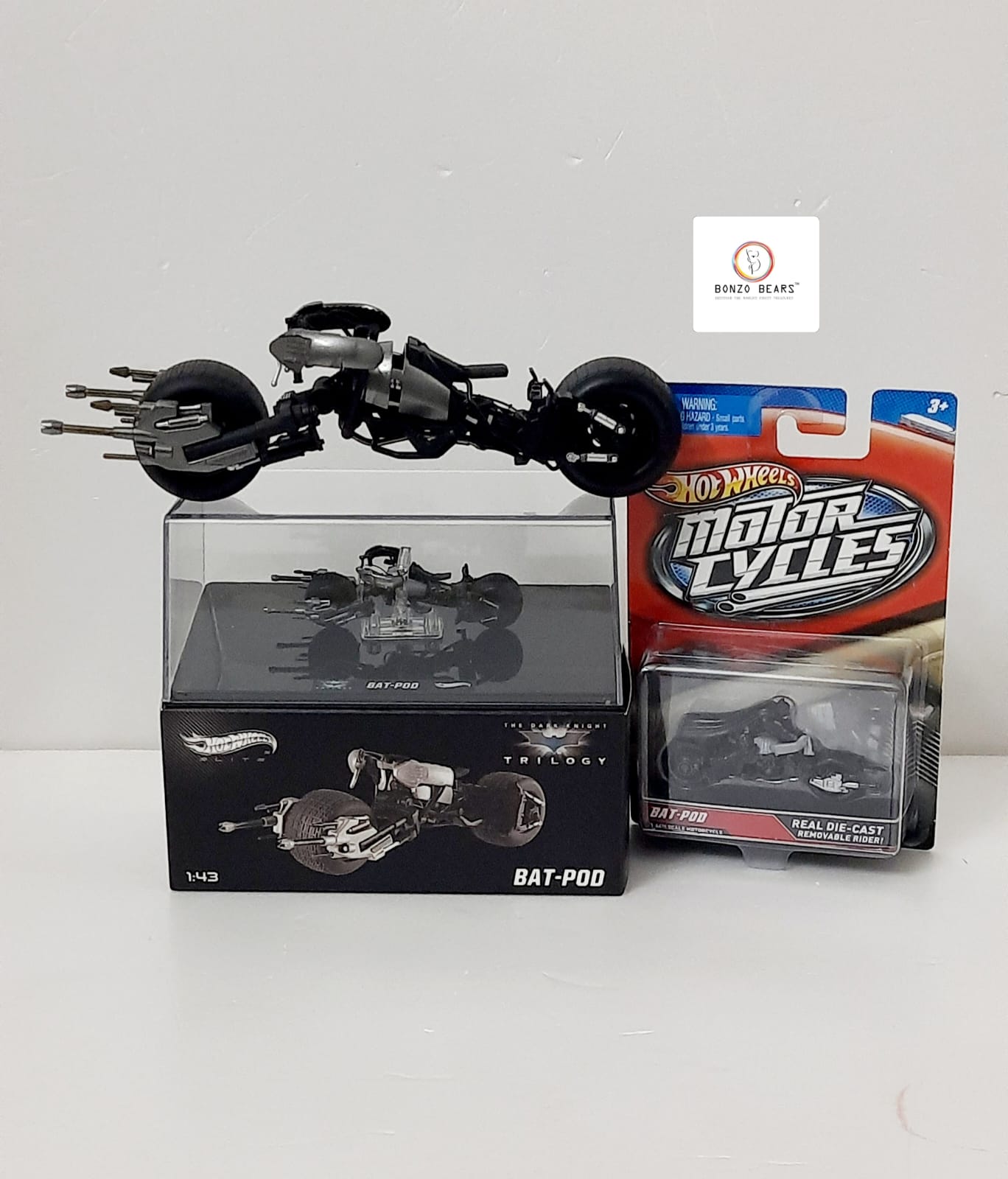 Super Rare Exclusive -1:18 Scale Bat-Pod from The Dark Knight Trilogy - Hot Wheels Elite 2012 Release | Bonzo Bear