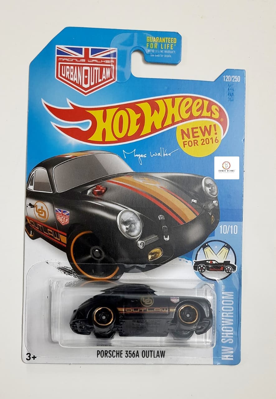 Porsche 356A Outlaw (Black)  10/10 Card - Hot Wheels - 2016 Release | Bonzo Bears PB15