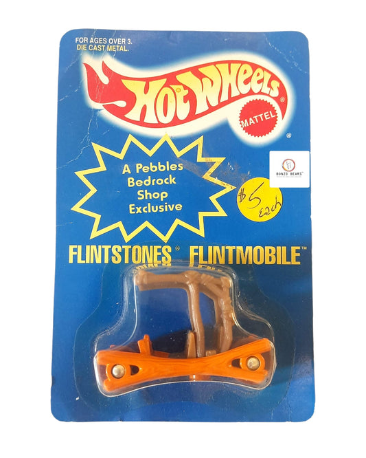 RARE COLOR CHANGING Flintstones Flintmobile (1994 release) - Hot Wheels | Bonzo Bears (Cripled Card)