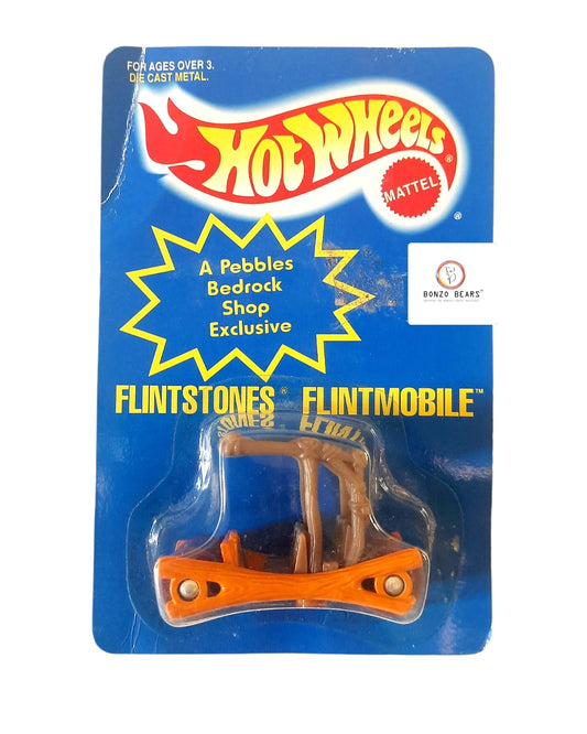 RARE COLOR CHANGING Flintstones Flintmobile (1994 release) - Hot Wheels | Bonzo Bears (Cripled Card)