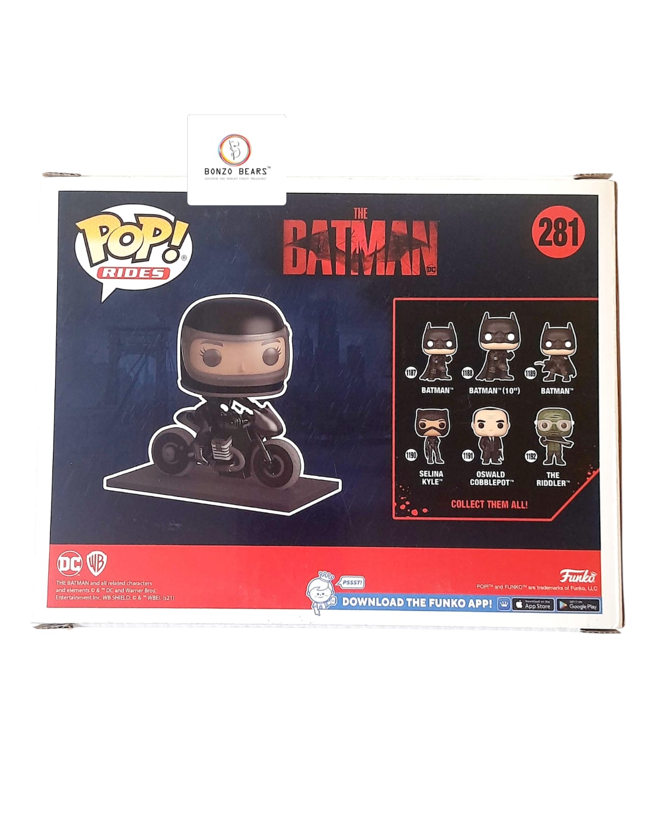 Batman Funko Pop! Rides | Selina Kyle on Motorcycle #281 | Bonzo Bears