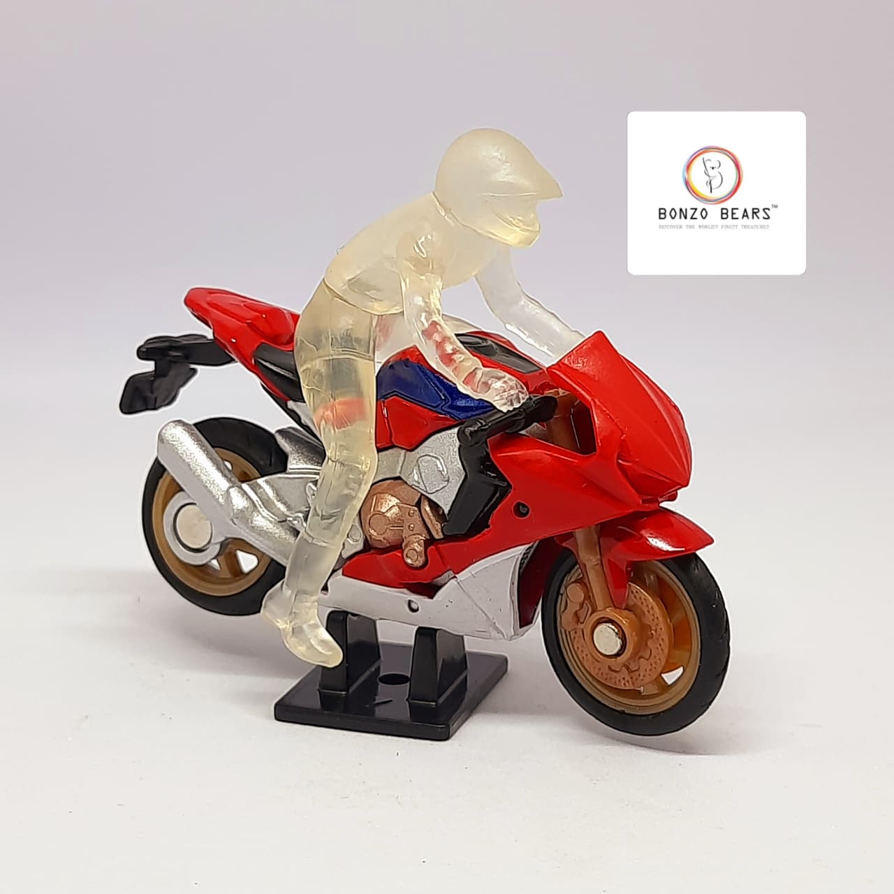 No.3 Honda CBR1000RR with rider figure and display stand 1:32 - Takara Tomy Tomica | Bonzo Bears